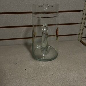 Vintage West Virginia Glass‎ Pitcher 1970s Barware, Bear with Cub and Squirrels